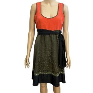 Anthropologie Moulinette Soeurs Silk Babydoll Dress 2 Cottagecore Twee Jacquard